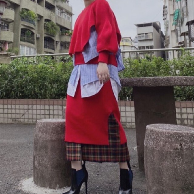 ENFOLD - ENFOLD コレクションライン ニットスカートの通販 by ゆっぴ ...