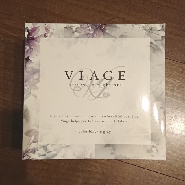 viage ナイトブラ ブラック×グレー S/M レディースの下着/アンダーウェア(ブラ)の商品写真