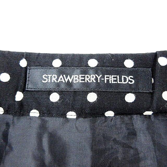 STRAWBERRY-FIELDS(ストロベリーフィールズ)のストロベリーフィールズ スカート フレア ロング コットン 水玉 黒 アイボリー レディースのスカート(ロングスカート)の商品写真