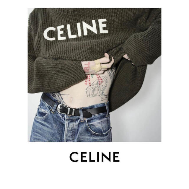 CELINE セリーヌ ウエスタン 2レザーベルト 80 21AWエディ