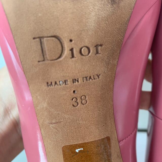 Christian Dior(クリスチャンディオール)のクリスチャンディオール　ピンクレザー　リボン　パンプス レディースの靴/シューズ(ハイヒール/パンプス)の商品写真