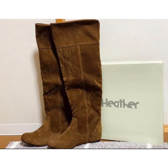 heather(ヘザー)の新品未使用★Heather フェイクスエードインヒールニーハイブーツ レディースの靴/シューズ(ブーツ)の商品写真