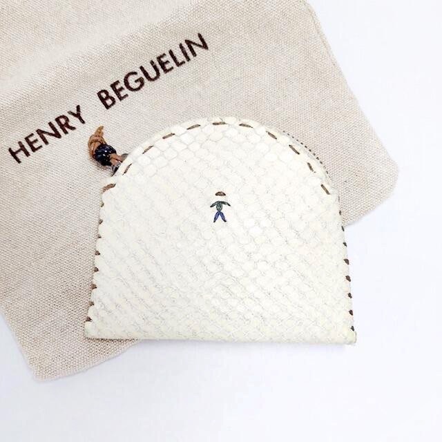 HENRY BEGUELIN✨エンリーベグリン オミノ刺繍 型押しコインパース ...