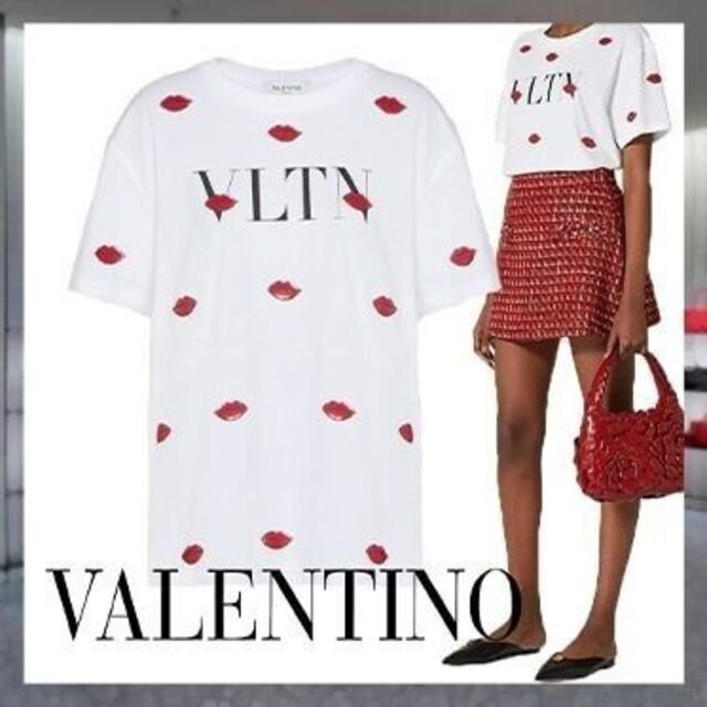 VALENTINO　VLTNエンブロイダリー ジャージー Tシャツ