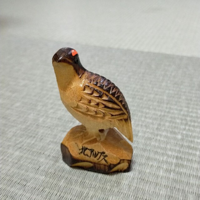 北アルプス　雷鳥　木彫り エンタメ/ホビーの美術品/アンティーク(彫刻/オブジェ)の商品写真