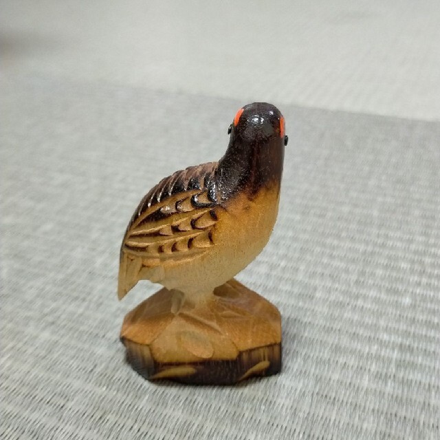 北アルプス　雷鳥　木彫り エンタメ/ホビーの美術品/アンティーク(彫刻/オブジェ)の商品写真