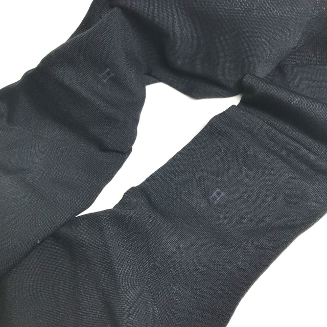 Hermes(エルメス)のエルメス HERMES Hロゴ ソックス 靴下 コットン ブラック 未使用 メンズのレッグウェア(レギンス/スパッツ)の商品写真