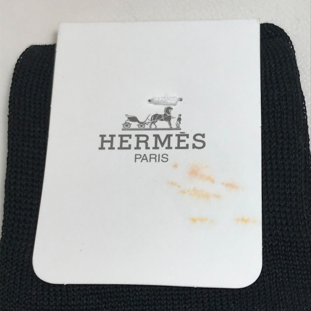 Hermes(エルメス)のエルメス HERMES Hロゴ ソックス 靴下 コットン ブラック 未使用 メンズのレッグウェア(レギンス/スパッツ)の商品写真