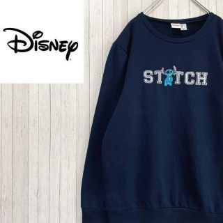 ディズニー(Disney)のディズニー　トレーナー　スウェット スティッチ　刺繍　ネイビー　10.(スウェット)