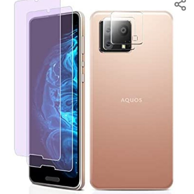 ☆未使用☆AQUOS sence4　ガラスシート　本体＆カメラ1枚 スマホ/家電/カメラのスマホアクセサリー(保護フィルム)の商品写真