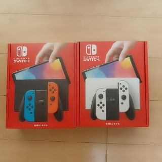 ニンテンドウ(任天堂)の【新品】Nintendo Switch 有機elモデル　ホワイト　ネオン　各1台(家庭用ゲーム機本体)