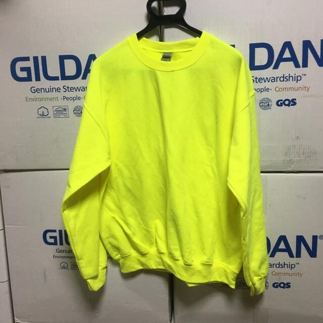 GILDAN(ギルタン)のGILDANギルダンのトレーナー☆☆ネオンイエロー☆Lサイズ メンズのトップス(スウェット)の商品写真