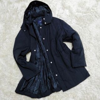 バーバリーブラックレーベル(BURBERRY BLACK LABEL)のバーバリーゴルフ　ダウンジャケット　2way　ノバチェック　ブラック　メンズLL(ダウンジャケット)