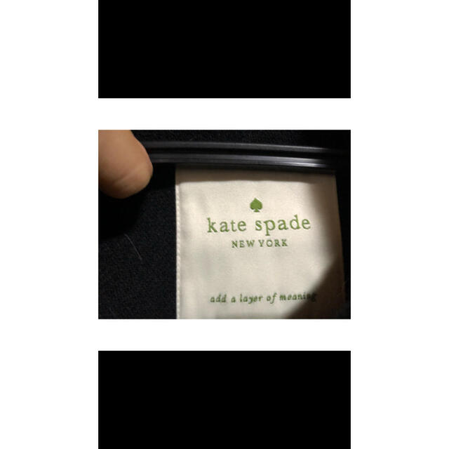kate spade new york(ケイトスペードニューヨーク)のkate spade リボン付きブラックコート レディースのジャケット/アウター(ロングコート)の商品写真