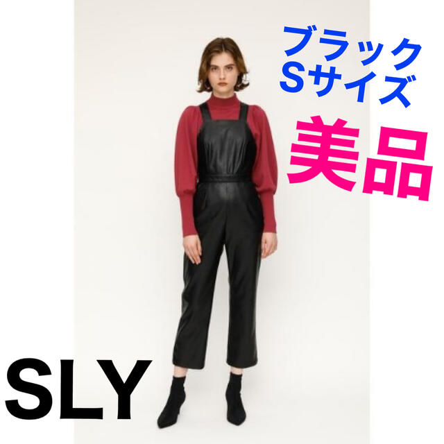 SLY(スライ)のSLY F／LEATHER SALOPETTE【美品】 レディースのパンツ(サロペット/オーバーオール)の商品写真
