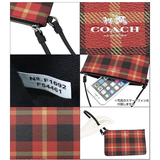 COACH(コーチ)の新品★コーチ ポーチ チェック 冬 クリスマス レディースのファッション小物(ポーチ)の商品写真