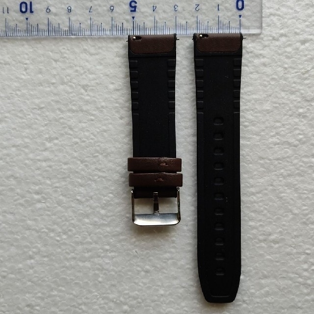レザー+シリコン　ブラウン✮交換用バンド huawei amazfit　22mm メンズの時計(レザーベルト)の商品写真