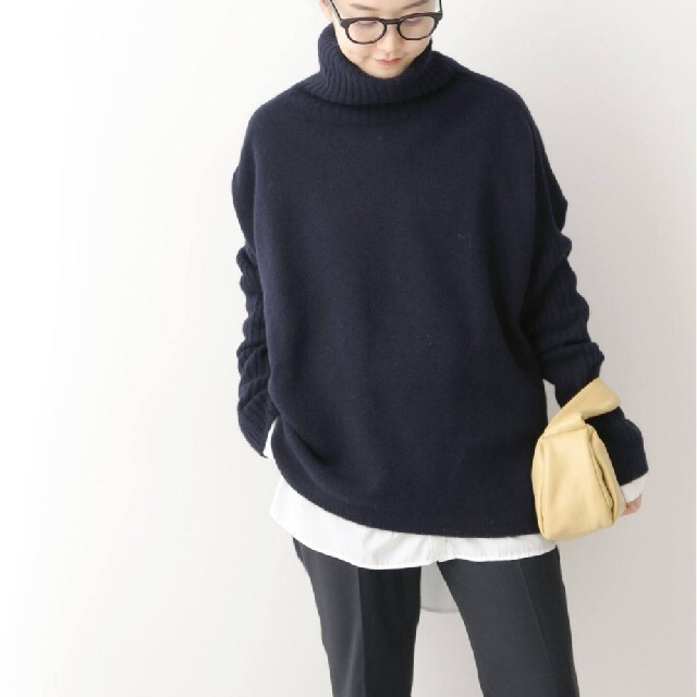 IENA ウールカシミヤ脇スリットタートルネックプルオーバー - ニット ...