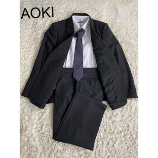 アオキ(AOKI)のAOKI アオキ MAJI フォーマル ビジネス ブラック 黒 カジュアル (セットアップ)