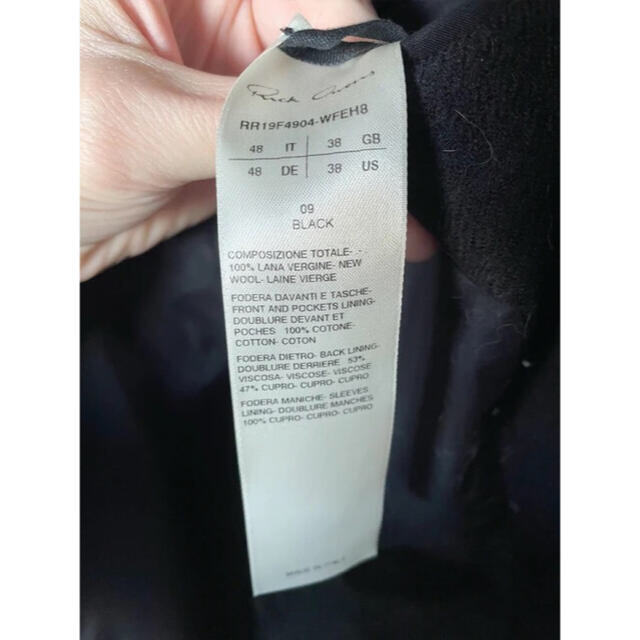 Rick Owens 19AW NEUE COAT ノイエコート 48 Rick Owens 19AW NEUE COAT ノイエコート 48