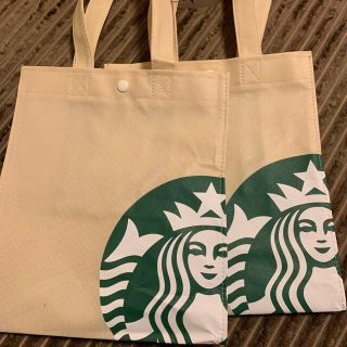 スターバックスコーヒー(Starbucks Coffee)のスターバックス　　不織布バック２つ　　　シワ多少(ショップ袋)