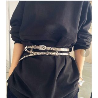 新品Ameri VINTAGE 2way layered belt パイソン