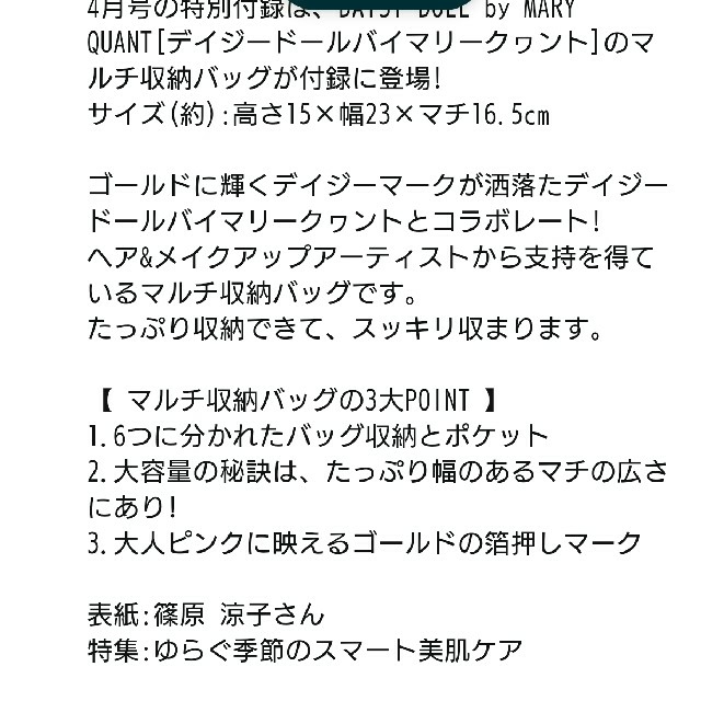 MARY QUANT(マリークワント)の&ロージー付録マリークワント万能マルチバッグ エンタメ/ホビーの雑誌(その他)の商品写真