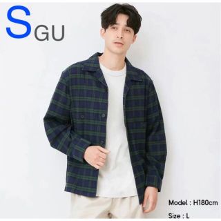 ジーユー(GU)の##GU フランネルシャツジャケット(長袖)(チェック)S(シャツ)