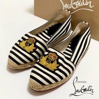 クリスチャンルブタン(Christian Louboutin)の3452 クリスチャンルブタン ワッペン エスパドリーユ フラットシューズ(スリッポン/モカシン)