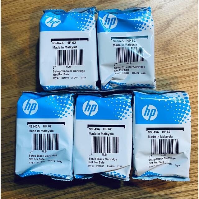 新品 HP62 純正インクカートリッジ カラー*2 / 黒*3HPプリンター