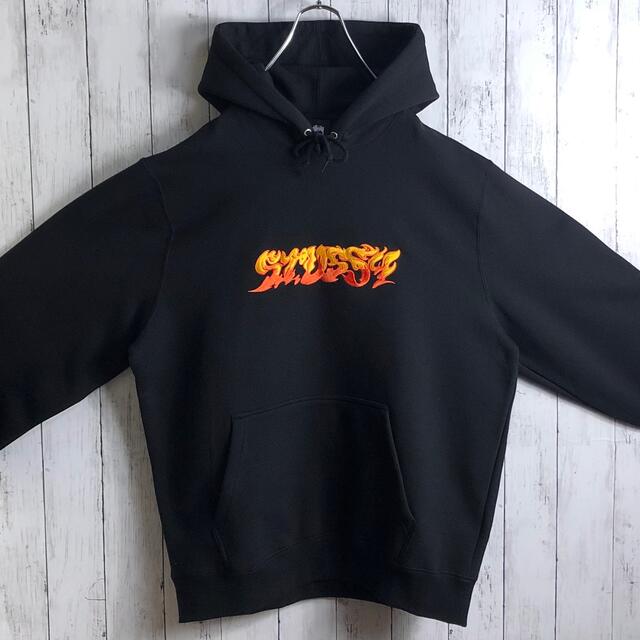 STUSSY - 【美品】ステューシー 刺繍ロゴ ファイヤーロゴ パーカー XL