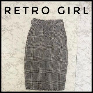 レトロガール(RETRO GIRL)のRETRO GIRLレトロガール　ヘリンボーンナロースカート　ブラック　黒(ロングスカート)