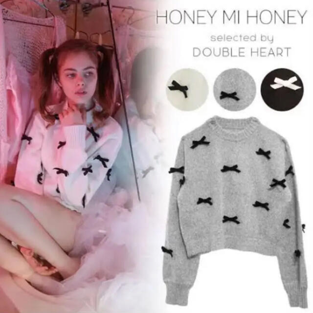 Honey mi Honey(ハニーミーハニー)のhoneymihoney リボン付きニット🎀 レディースのトップス(ニット/セーター)の商品写真