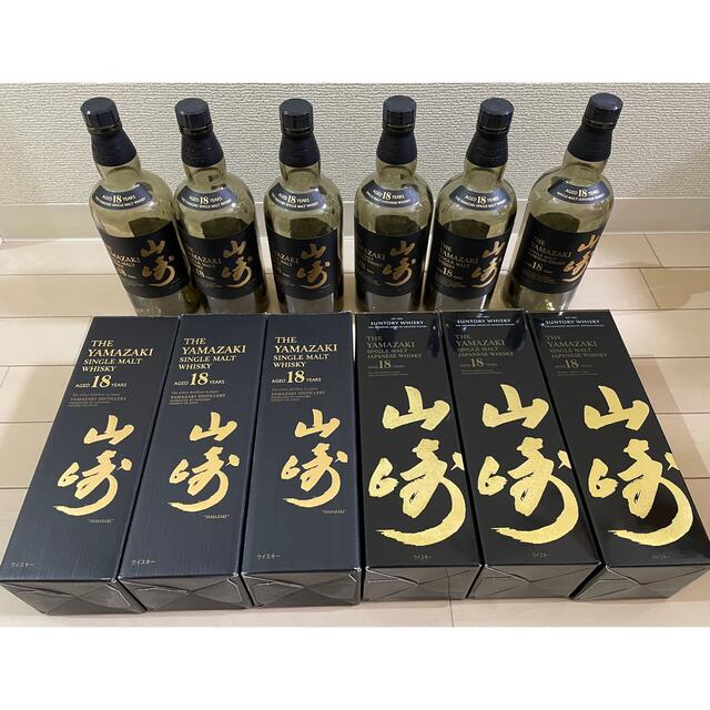 山崎18年　空瓶　箱付き6本食品/飲料/酒