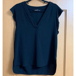 ザラ(ZARA)のZARA WOMAN 黒ノースリーブブラウス(シャツ/ブラウス(半袖/袖なし))