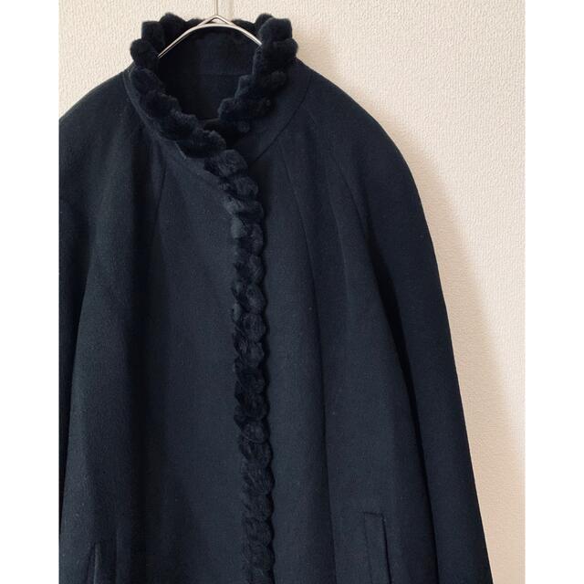 高級　カシミア100%　ヌートリア　ロングコート　東京スタイル　毛皮　黒 1