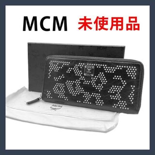 MCM - ⭐️未使用品⭐️MCM レオパード スタッズ ラウンドファスナー 