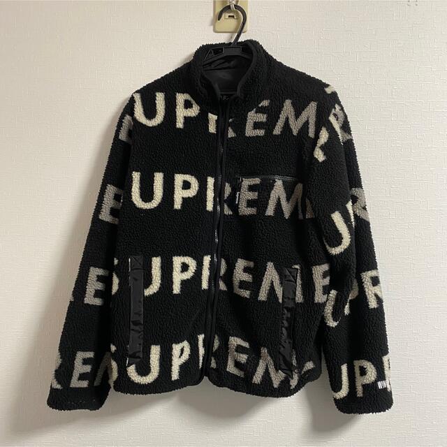 supreme Reversible Logo FleeceJacket 黒 s