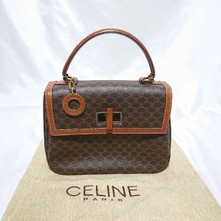 美品 CELINE マカダム柄 ガンチーニ ハンドバッグ