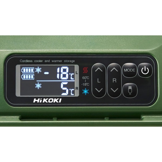 日立(ヒタチ)の新品HiKOKIコードレス冷温庫 UL18DB(WM) 蓄電池合計2個セット スポーツ/アウトドアのアウトドア(その他)の商品写真