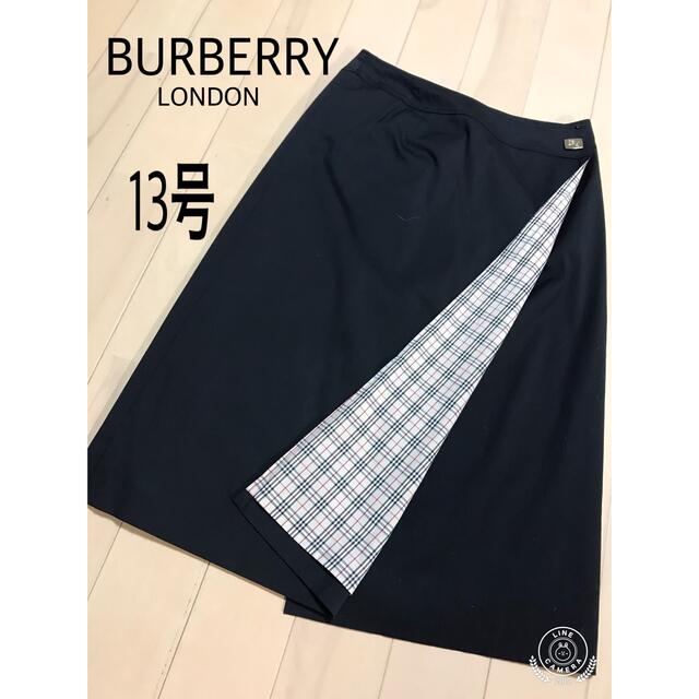 BURBERRY(バーバリー)のバーバリー　ミモレ丈ラップスカート　13号　ノバチェック レディースのスカート(ひざ丈スカート)の商品写真