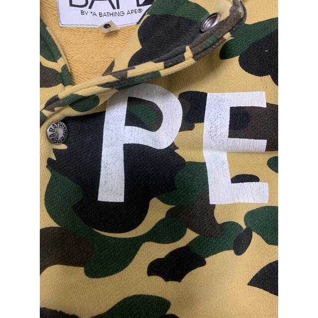 A BATHING APE(アベイシングエイプ)の激レアL！ BAPEファーストカモスウェットスタジャン黄色カモ メンズのジャケット/アウター(スタジャン)の商品写真