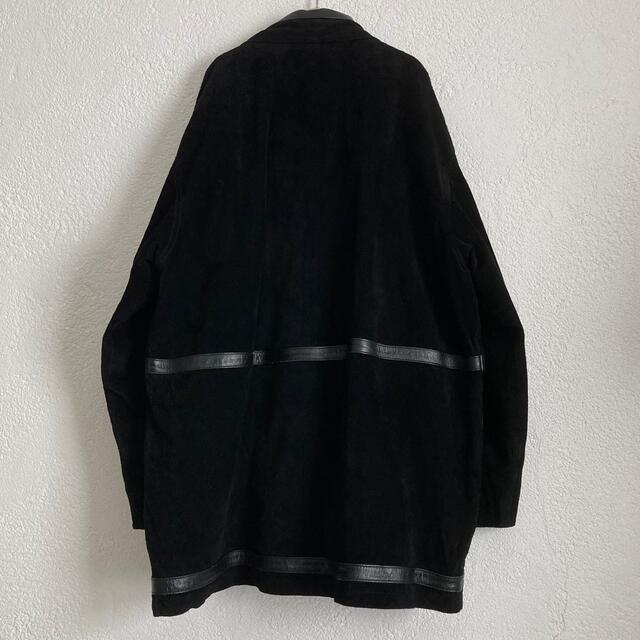 ヴィンテージ スウェード ピッグスキン レザージャケット ブラック 古着 メンズのジャケット/アウター(レザージャケット)の商品写真