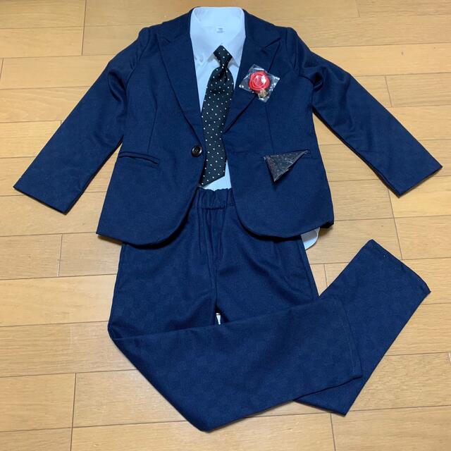 kanaキッズ服フォーマルスーツ　7点セット　110cm ネイビー　入園式　卒園式　入学式