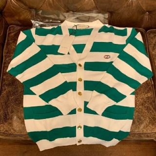 Gucci - GUCCI カーディガン ボーダー グリーン L 新品国内正規品の