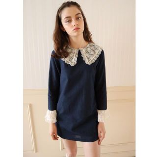 エピヌ(épine)のエピヌ  ワンピース☆lace collar denim onepiece(ひざ丈ワンピース)