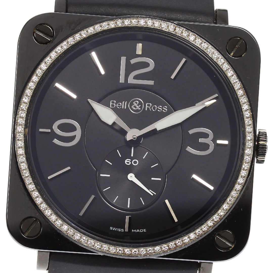 ☆美品【Bell＆Ross】ベル＆ロス BRS-98 ダイヤベゼル スモールセコンド クォーツ レディース【ev20】