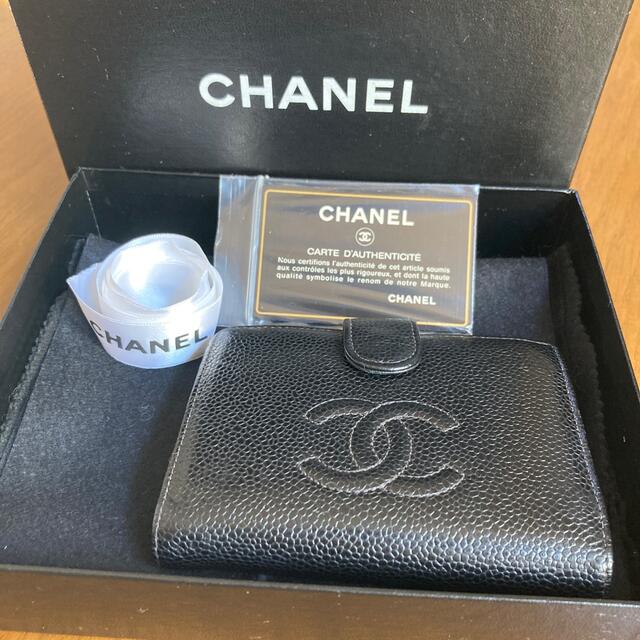 CHANEL シャネル　キャビアスキン ガマ口財布