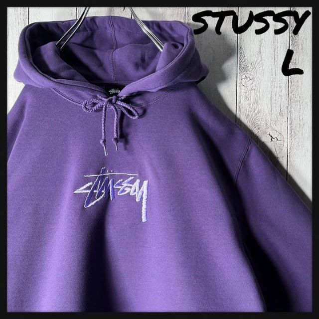 STUSSY - 【極美品 L】ステューシー 刺繍 ストックロゴ スウェット