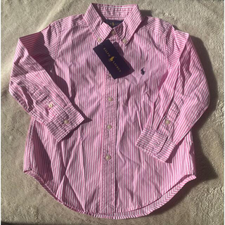 ラルフローレン(Ralph Lauren)の【ラルフローレン】正規品　110cm シャツ　　ストライプ　ピンク　子供服(Tシャツ/カットソー)